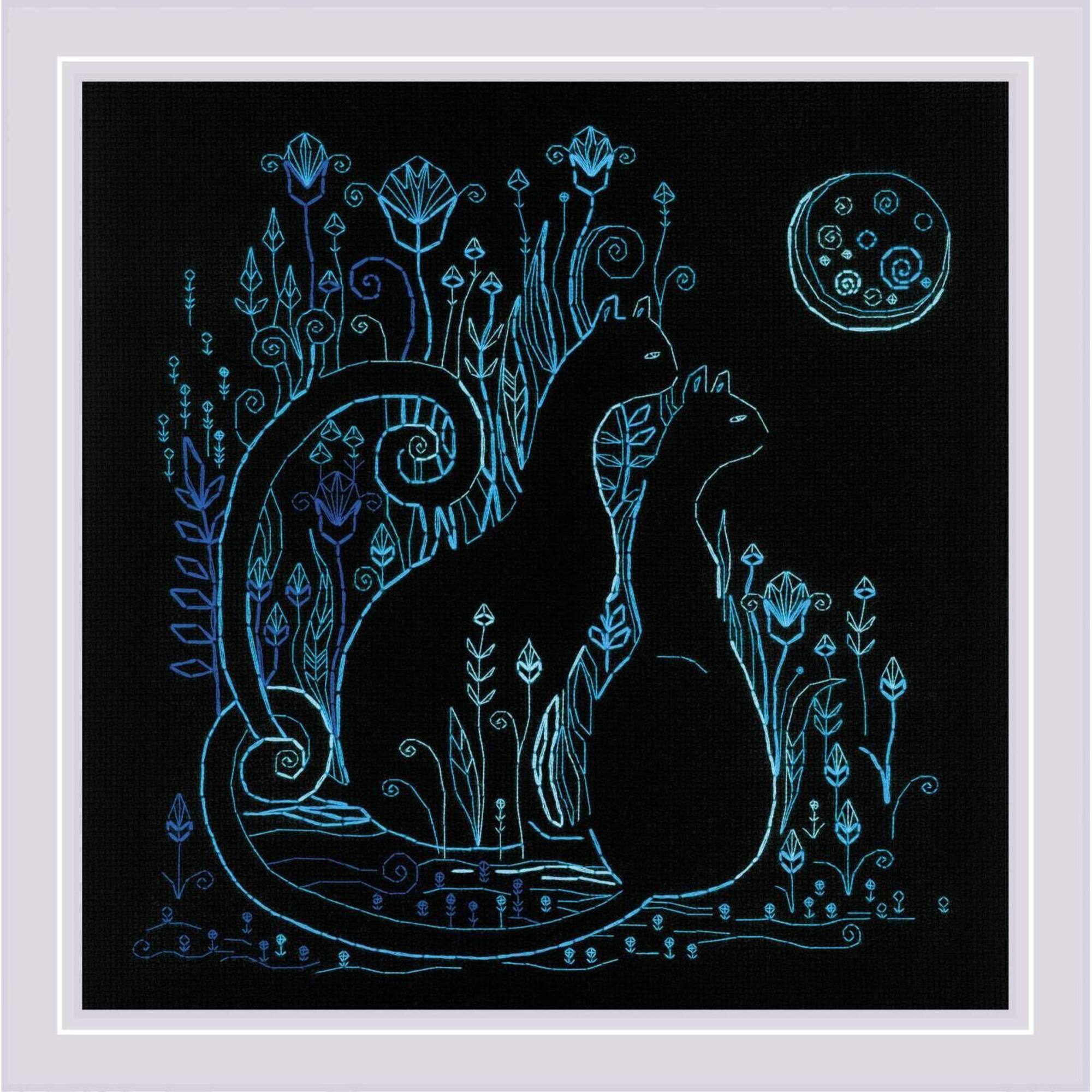 RIOLIS Cats Moonlight Counted Cross Stitch Kit